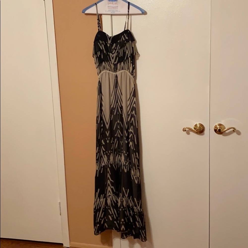 Express Tan and Black Maxi Dress